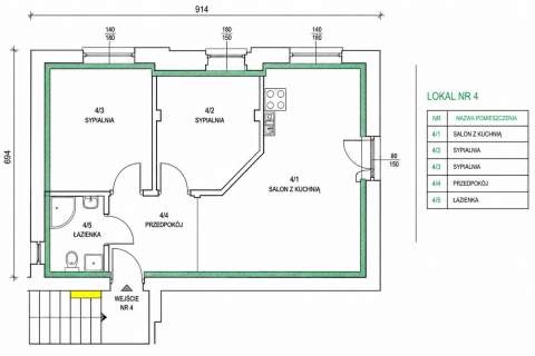 3 pokoje 49,49 m balkon 09/2026