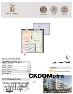 M15 32,53 m 2 pokoje balkon 2 piętro