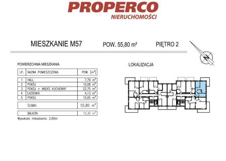 Mieszkanie 3 pok., 55,80m2, KSM, Al. Solidarności