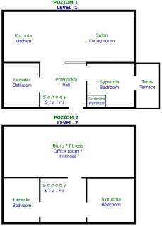 Komfortowy dwupoziomowy apartament 108m2 Kraków Lasogórska