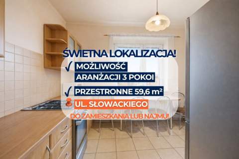    Duże dwa pokoje przy ul. Słowackiego   