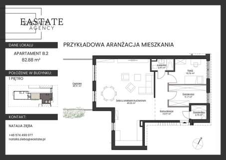 Apartament 83 m z tarasem na dachu / Orłowo