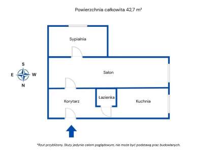 Atrakcyjne mieszkanie we Włodawie 42,7m2- 1 piętro