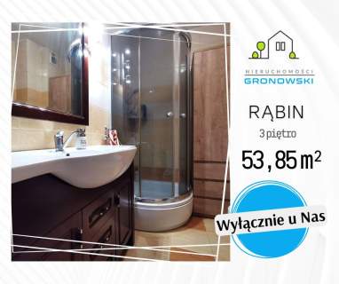 Rąbin 2 pokoje, garderoba 53,85 m w bloku z 2009 roku