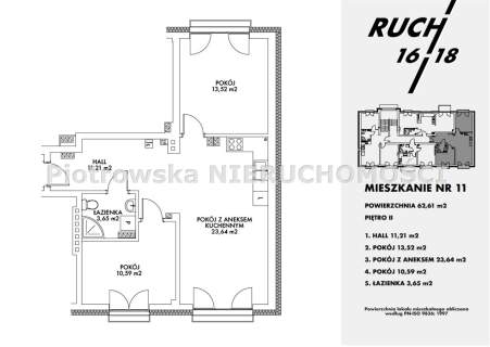 Mieszkanie na sprzedaż, 62,61 m2, Sieradz