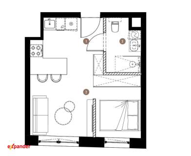 15 piętro panorama na KATOWICE, 2 pokoje