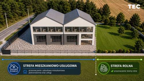 Działka mieszkaniowo usługowa 13,64ar Lusina