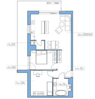 Apartament, 3 pokoje 65,63m2 z tarasem, Stawowa