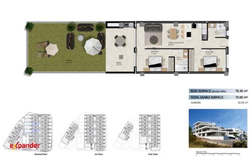 Apartament w Hiszpanii, 1,3km od morza