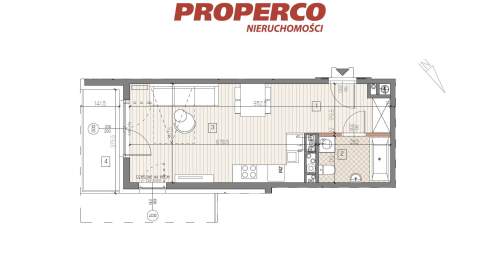 Mieszkanie 1 pok., 32,20m2, 2p, Jędrzejów