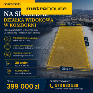 Działka budowlana z widokami na pasma górskie