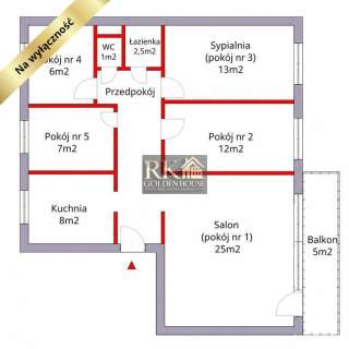 Duże, słoneczne mieszkanie 5 pokoi, ul Mieszka I