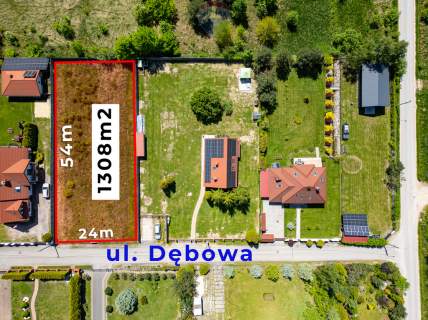 Działka budowlana 1302 m , media, szkoły, natura.
