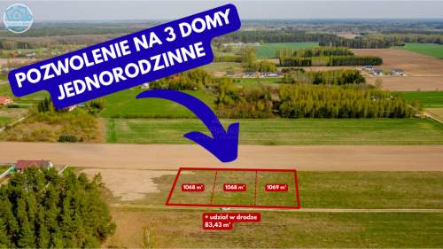 3 działki z warunkami zabudowy w Pasynkach 