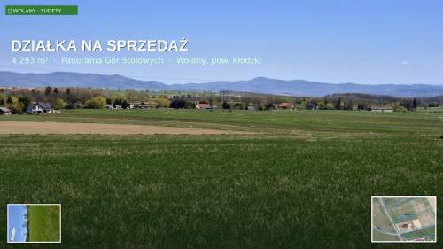 Działka 4292 m z panoramą Gór Stołowych Wolany