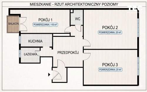 83 m 3 pokoje osobna kuchnia
