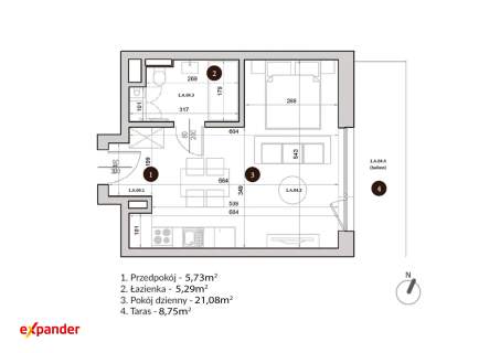 Apartament typu STUDIO w Mielnie Z balkonem, blisko morza 