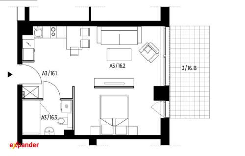 Apartament inwestycyjny 36,28 m2 balkon 9,18 m2
