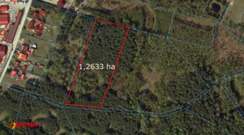 Działka rolna zalesiona o pow. 1,2633 ha Klonowo