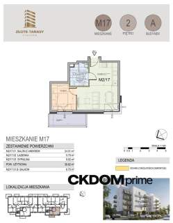 M17 38,82 m 2 pokoje balkon 2 piętro