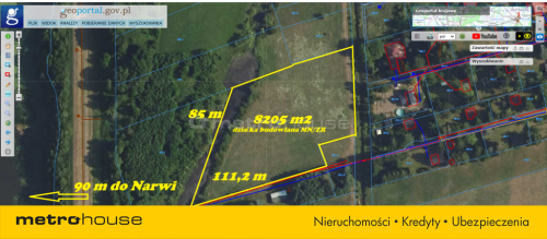 Działka budowlana 8205m2 nad Zalewem Zeg - Narwią