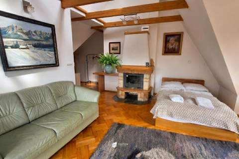 Gotowy apartament z kominkiem i panoramą Tatr