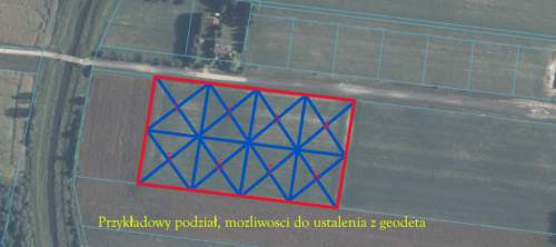 Duża działka jezioro Krasne podział na 8 działek 