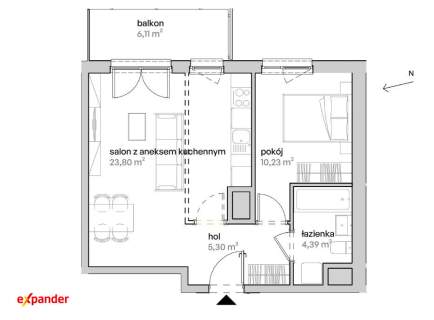 44m2 z balkonem/ szybki odbiór/ blisko komunikacji.