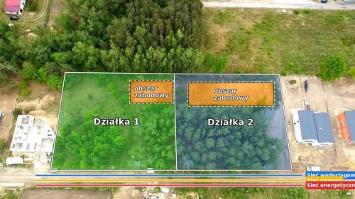 Działka budowlana z lasem , prąd, woda, gaz