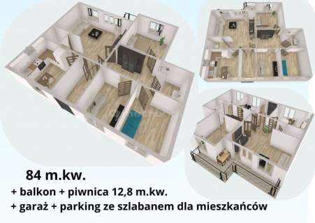 Duże mieszkanie 84 m w zielonej części Elbląga