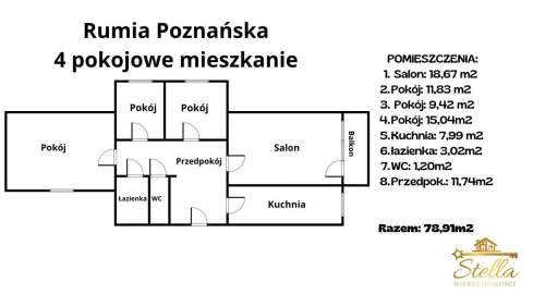 Przestronne 4 pokoje z balkonem -duży potencjał