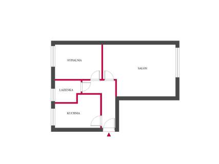43m2/Dąbrowa/zielona okolica/2pokoje/rozkład