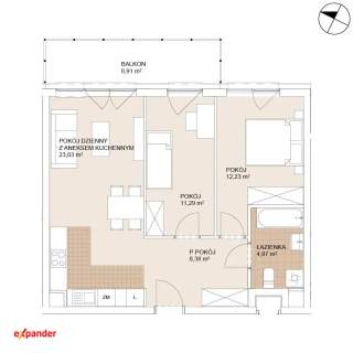 3 pok / Centrum / projekt gratis