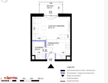 Nowoczesna kawalerka 27,01 m2 ul. Komandorska