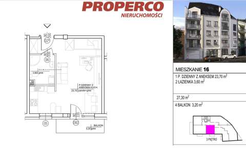 Nowe mieszkanie 1 pok., 27,3m2, Centrum, Kielce