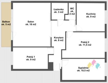 Olsztynek, ok. 70 m2, 4 pokoje, piwnica, balkon