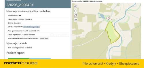 Działka siedliskowa z linią brzegową, przy lesie