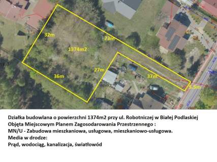 Działka budowlana MPZP 1374m2, obok lasu,32m x 36m