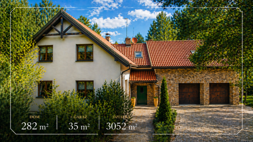 Dom 282 m garaż działka 3052 m las 35 min Warszawa