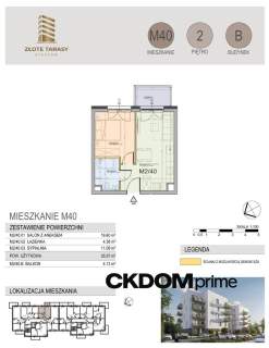 M40 35,07 m 2 pokoje balkon 2 piętro