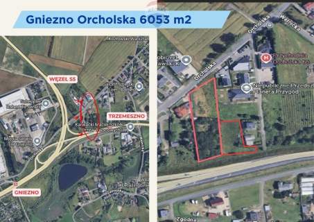 Działki inwestycyjne Gniezno Orcholska 2MN/U