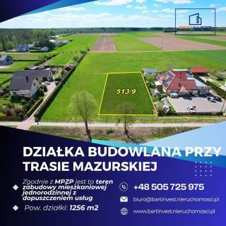 Działka budowlana 1256 m przy trasie mazurskiej - MPZP