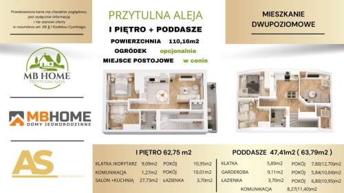 Dwupoziomowy, bezczynszowy apartament