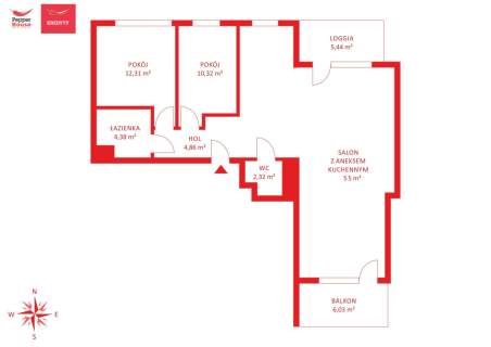 Apartament 90 m , 2 balkony, widok na Zatokę