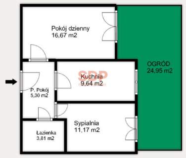 2 pokojowe mieszkanie z własnym ogrodem