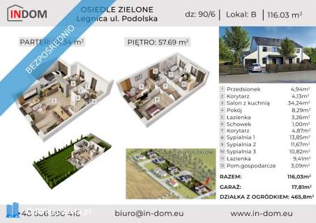 DOM W ZABUDOWIE BLIŹNIACZEJ Z GARAŻEM, LEGNICA UL. PODOLSKA