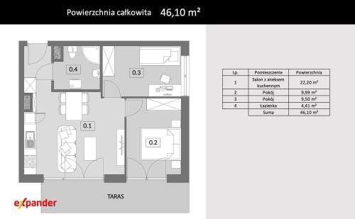 Funkcjonalne 46 m przy UAM