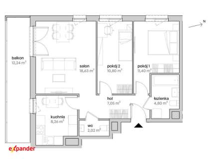 63m2/duży taras 12m2/3 pokoje/ szybki odbiór.