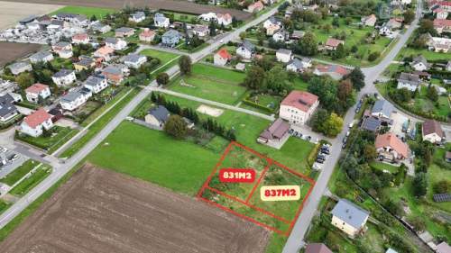 831m2 i 837m2 media miejskie Łany Wielkie 