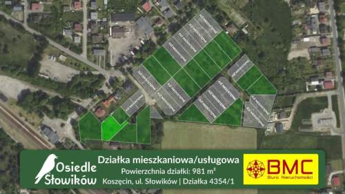 Działka budowlana Koszęcin 981m2 Słowików